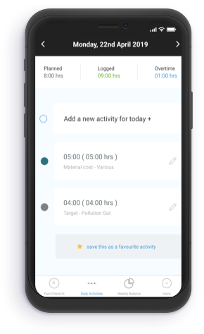 Mobile time tracking app for smartphones